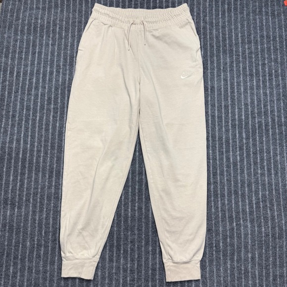 Nike Pants - Nike Womens Medium Beige Sportswear Essential Fleece Jogger Pants (2409)